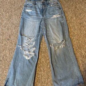 Distressed Blue Denim Jeans